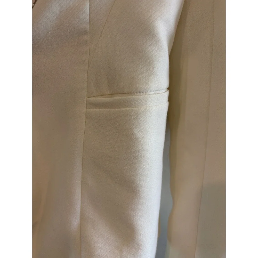 White House Black Market White Chain Trim Open Front Blazer 570244983 Size 2